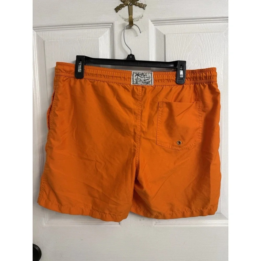 Polo Ralph Lauren Youth XL 18/20 Solid Traveler Short Swim Bottom Trunks Orange